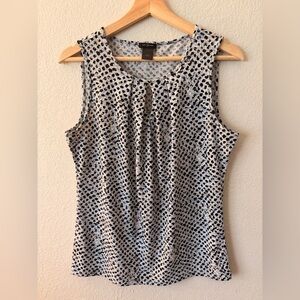 Ann Taylor Black & White Keyhole Sleeveless Tank